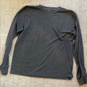 Gray Long Sleeve Tee with Classic Crew Neck